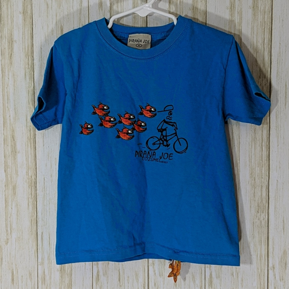 Pirana Joe Blue Graphic T-shirt  Size 4